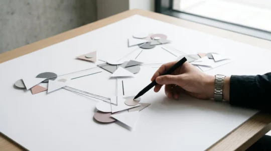 Stratégie de déploiement sémantique SEO avec architecture de contenu organisée et connexions thématiques visuelles