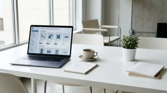 Vue d'ensemble minimaliste d'une interface de catalogue e-commerce organisée de manière optimale